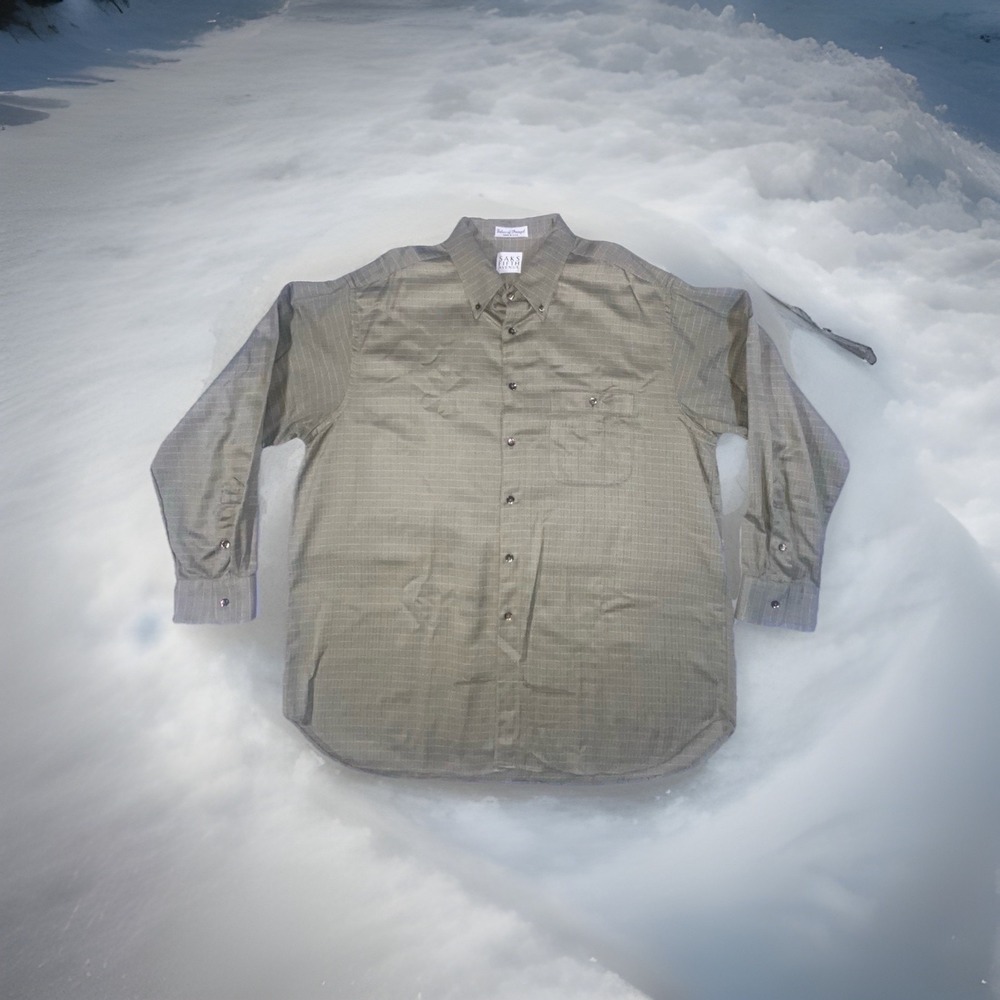 Men's Saks, Fifth Avenue, Long Sleeve Button Down Shirt Size XL Green‎
